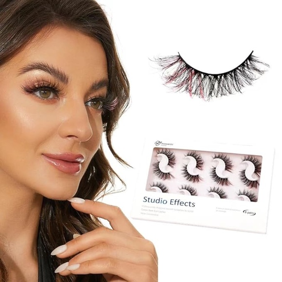 New 5D Fluffy Colored Eyelashes Natural Look 8 Pairs - Picture 2 of 6
